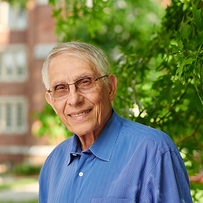 Frank Costigliola, distinguished professor of history, outside Wood Hall on May 31, 2022. (Peter Morenus/UConn Photo)